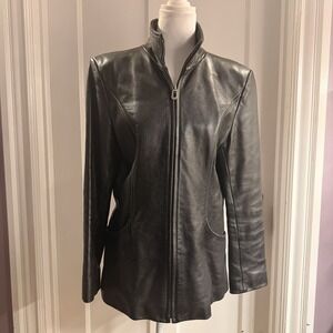 Kenneth Cole Women's Black Leather Jacket size M